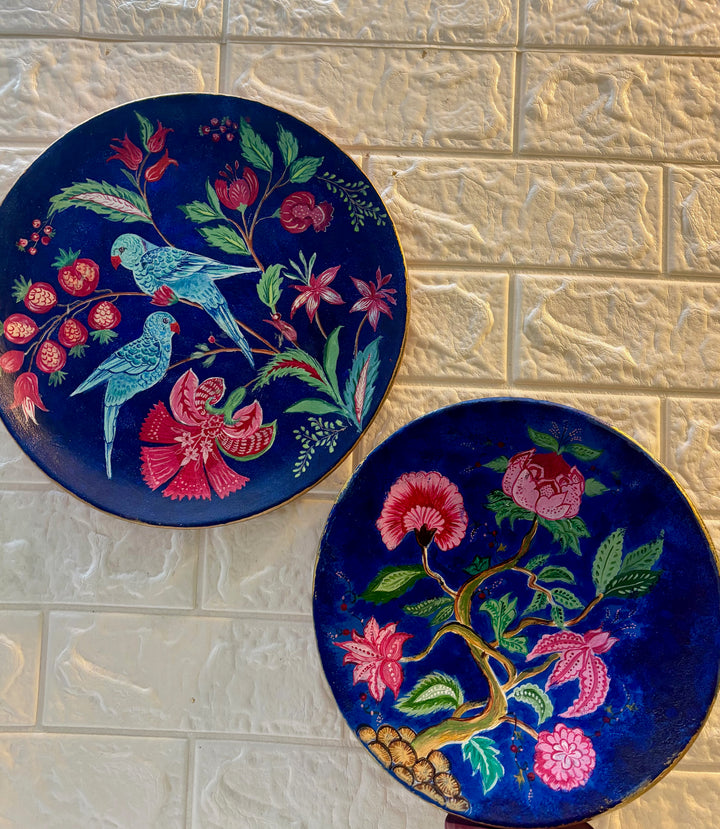Royal Reverie – Hand Painted Terracotta Plate Set of 3